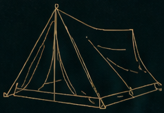 Pitched canvas tent